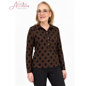 Dreamstar Polo 221 Polka dots Bruin zwart Dreamstar Polo 221 Polka dots Bruin zwart
